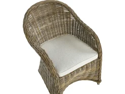 Sale Beliani Set da pranzo da giardino 4 posti SUSUA/OLBIA con cuscini Cemento Marrone chiaro Bianco Beige Naturale Marrone Grigio
