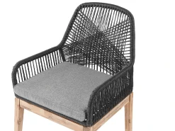Clearance Beliani Set da pranzo da giardino 6 posti OLBIA con cuscini Nero Bianco Marrone Nero