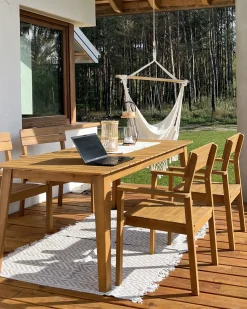 Clearance Beliani Set da pranzo da giardino 4 posti FORNELLI Legno d'acacia Marrone