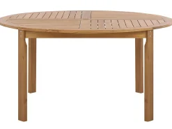 Hot Beliani Set da pranzo da giardino 6 posti TOLVE con Ombrellone (12 opzioni) Legno d'acacia Marrone Beige Marrone