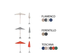 Hot Beliani Set da pranzo da giardino 6 posti TOLVE con Ombrellone (12 opzioni) Legno d'acacia Marrone Beige Marrone