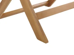 Hot Beliani Set da pranzo da giardino 6 posti TOLVE con Ombrellone (12 opzioni) Legno d'acacia Marrone Beige Marrone