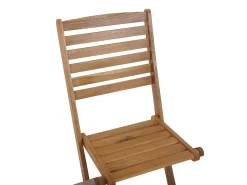Hot Beliani Set da pranzo da giardino 6 posti TOLVE con Ombrellone (12 opzioni) Legno d'acacia Marrone Beige Marrone