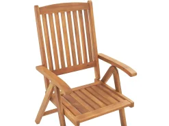 Best Beliani Set da pranzo da giardino 6 posti JAVA con Ombrellone (12 opzioni) Legno d'acacia Marrone chiaro Beige Marrone