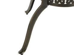 Outlet Beliani Set da pranzo da giardino 4 posti SAPRI con Ombrellone (16 opzioni) Metallo Marrone scuro Beige Verde Marrone