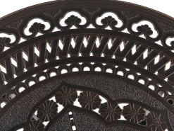 Online Beliani Set da pranzo da giardino 4 posti SALENTO con Ombrellone (16 opzioni) Metallo Marrone scuro Beige Marrone