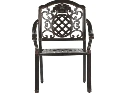Online Beliani Set da pranzo da giardino 4 posti SALENTO con Ombrellone (16 opzioni) Metallo Marrone scuro Beige Marrone
