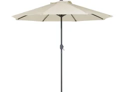 Online Beliani Set da pranzo da giardino 4 posti SALENTO con Ombrellone (16 opzioni) Metallo Marrone scuro Beige Marrone