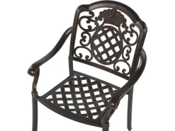 Online Beliani Set da pranzo da giardino 4 posti SALENTO con Ombrellone (16 opzioni) Metallo Marrone scuro Beige Marrone