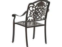 Online Beliani Set da pranzo da giardino 4 posti SALENTO con Ombrellone (16 opzioni) Metallo Marrone scuro Beige Marrone