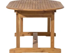 Hot Beliani Set da pranzo da giardino 6 posti MAUI con Ombrellone (12 opzioni) Legno d'acacia Marrone chiaro Beige Marrone