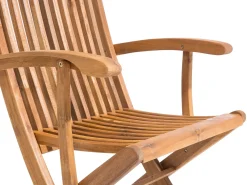 Hot Beliani Set da pranzo da giardino 6 posti MAUI con Ombrellone (12 opzioni) Legno d'acacia Marrone chiaro Beige Marrone