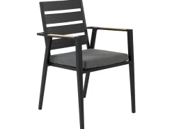 Sale Beliani Set da pranzo da giardino 4 posti OLMETTO/TAVIANO con cuscini Metallo Nero Grigio Marrone Nero