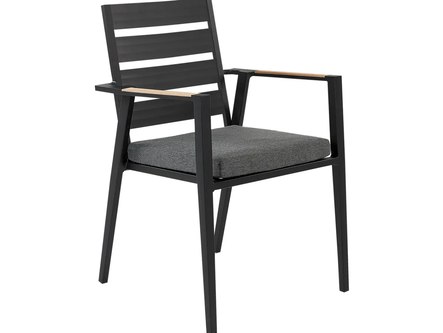 Sale Beliani Set da pranzo da giardino 4 posti OLMETTO/TAVIANO con cuscini Metallo Nero Grigio Marrone Nero