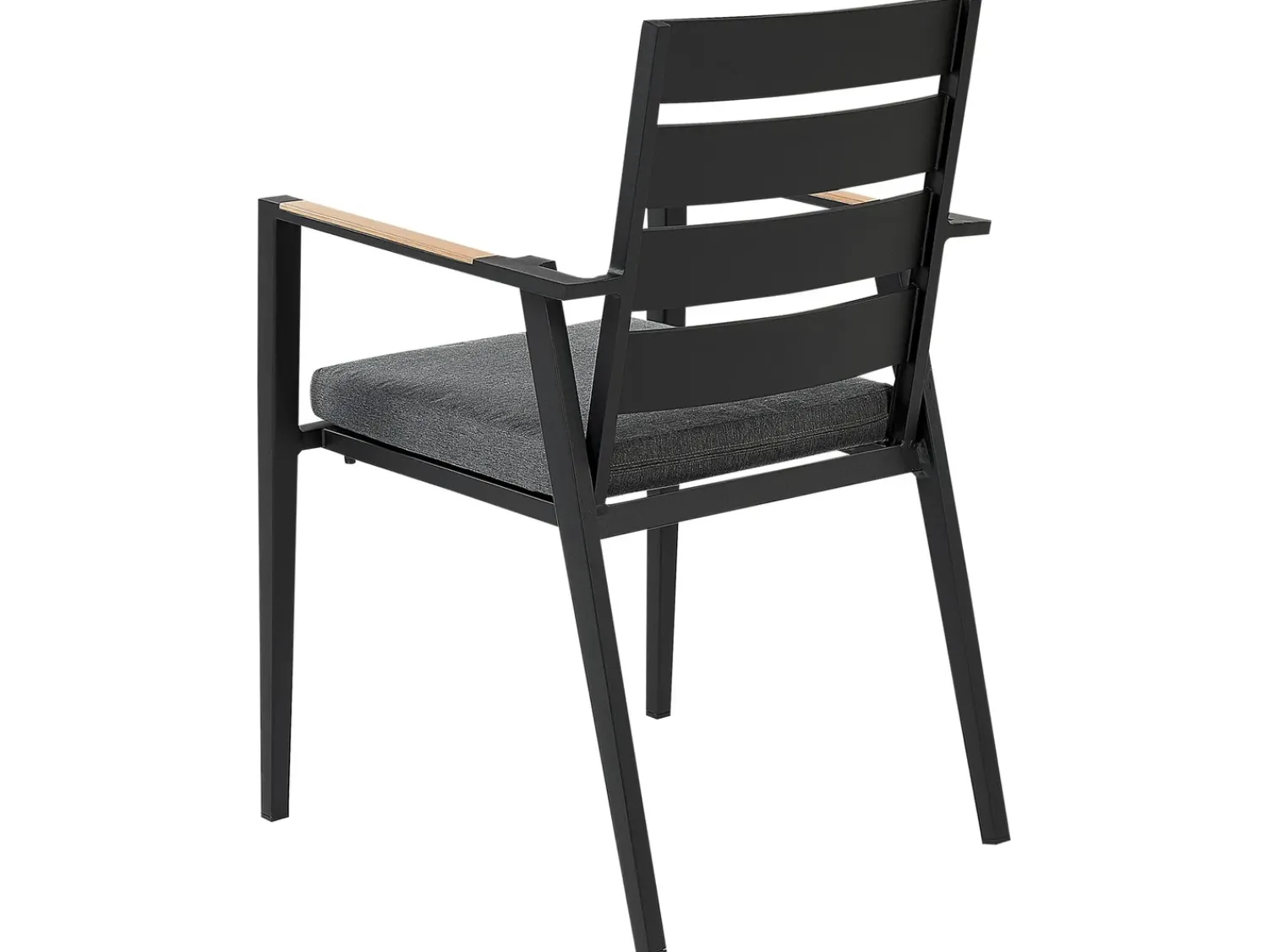 Sale Beliani Set da pranzo da giardino 4 posti OLMETTO/TAVIANO con cuscini Metallo Nero Grigio Marrone Nero