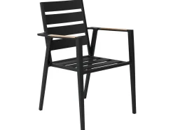 Sale Beliani Set da pranzo da giardino 4 posti OLMETTO/TAVIANO con cuscini Metallo Nero Grigio Marrone Nero