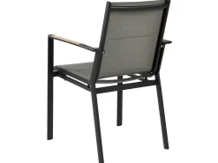 Best Beliani Set da pranzo da giardino 6 posti VALCANETTO/BUSSETO Metallo Nero Grigio Nero