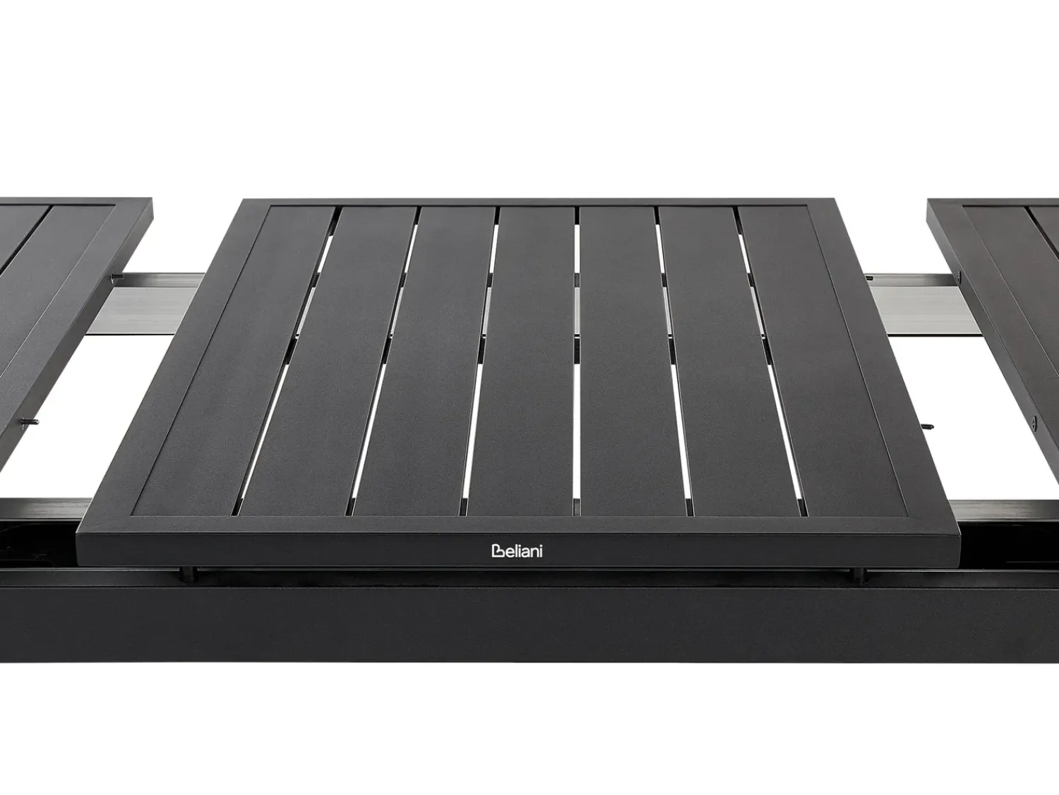 Best Beliani Set da pranzo da giardino 6 posti VALCANETTO/BUSSETO Metallo Nero Grigio Nero