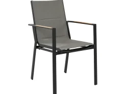 Best Beliani Set da pranzo da giardino 6 posti VALCANETTO/BUSSETO Metallo Nero Grigio Nero
