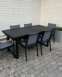 Sale Beliani Set da pranzo da giardino 8 posti VALCANETTO/BUSSETO Metallo Nero Grigio Nero