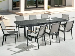 Sale Beliani Set da pranzo da giardino 8 posti VALCANETTO/BUSSETO Metallo Nero Grigio Nero