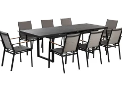 Sale Beliani Set da pranzo da giardino 8 posti VALCANETTO/BUSSETO Metallo Nero Grigio Nero