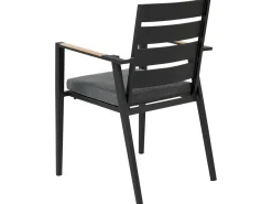 Discount Beliani Set da pranzo da giardino 8 posti VALCANETTO/TAVIANO con cuscini Metallo Nero Grigio Marrone Nero