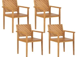 Clearance Beliani Set da pranzo da giardino 4 posti BARATTI Legno d'acacia Marrone