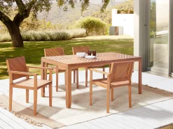 Clearance Beliani Set da pranzo da giardino 4 posti BARATTI Legno d'acacia Marrone
