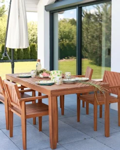 Clearance Beliani Set da pranzo da giardino 4 posti BARATTI Legno d'acacia Marrone