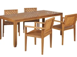 Clearance Beliani Set da pranzo da giardino 4 posti BARATTI Legno d'acacia Marrone