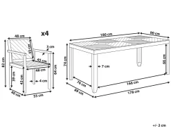 Clearance Beliani Set da pranzo da giardino 4 posti BARATTI Legno d'acacia Marrone