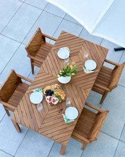 Clearance Beliani Set da pranzo da giardino 4 posti BARATTI Legno d'acacia Marrone