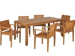 Sale Beliani Set da pranzo da giardino 6 posti BARATTI Legno d'acacia Marrone
