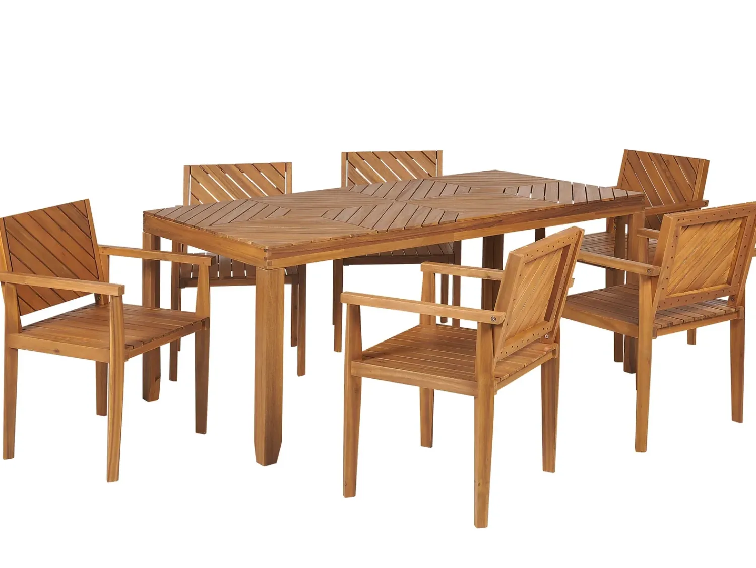 Sale Beliani Set da pranzo da giardino 6 posti BARATTI Legno d'acacia Marrone