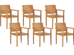 Sale Beliani Set da pranzo da giardino 6 posti BARATTI Legno d'acacia Marrone