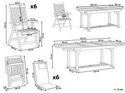 Discount Beliani Set da pranzo da giardino 6 posti AMANTEA con cuscini Legno d'acacia Blu Blu Marrone