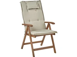 Sale Beliani Set da pranzo da giardino 6 posti AMANTEA con cuscini Legno d'acacia Tortora Beige Marrone