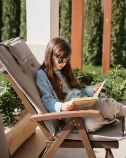 Sale Beliani Set da pranzo da giardino 6 posti AMANTEA con cuscini Legno d'acacia Tortora Beige Marrone