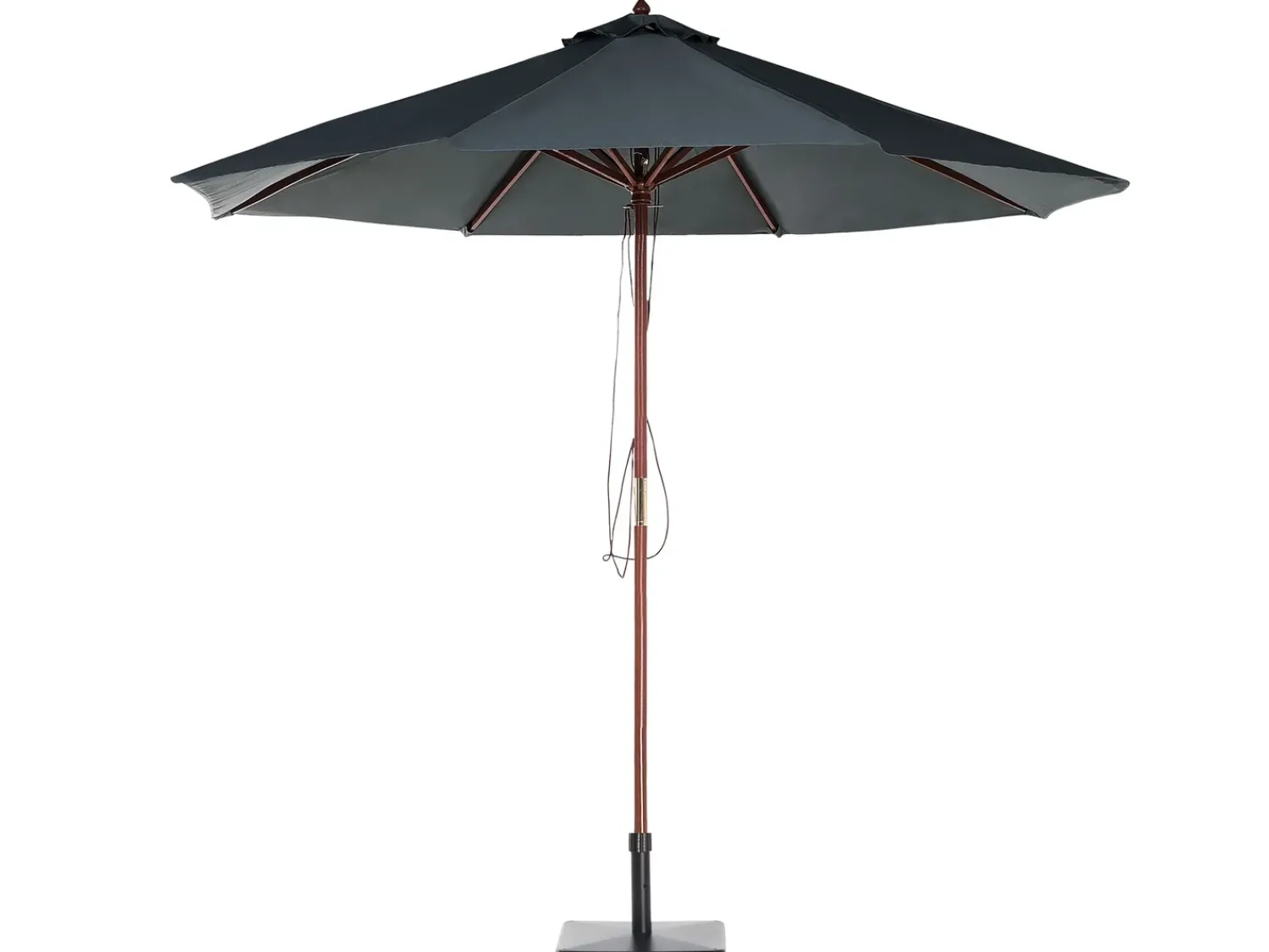Outlet Beliani Set da pranzo da giardino 6 posti AMANTEA con Ombrellone Legno d'acacia Grigio Grigio Marrone