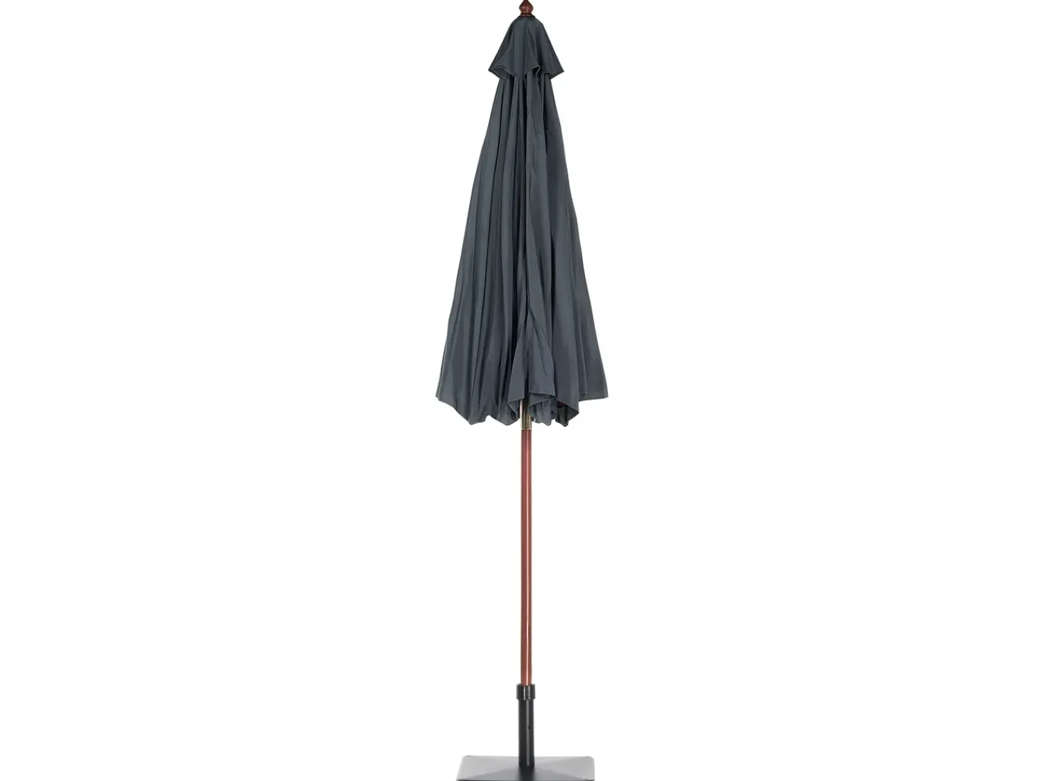 Outlet Beliani Set da pranzo da giardino 6 posti AMANTEA con Ombrellone Legno d'acacia Grigio Grigio Marrone