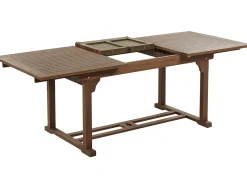 Outlet Beliani Set da pranzo da giardino 6 posti AMANTEA con Ombrellone Legno d'acacia Grigio Grigio Marrone