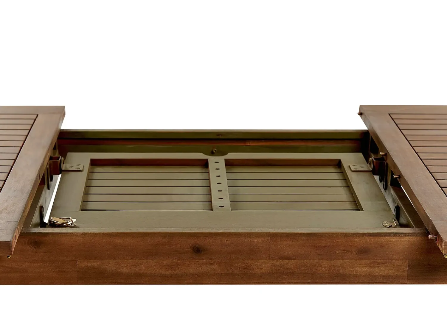 Outlet Beliani Set da pranzo da giardino 6 posti AMANTEA con Ombrellone Legno d'acacia Grigio Grigio Marrone