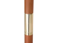 New Beliani Set da pranzo da giardino 6 posti AMANTEA con Ombrellone Legno d'acacia Rosso Marrone Rosso