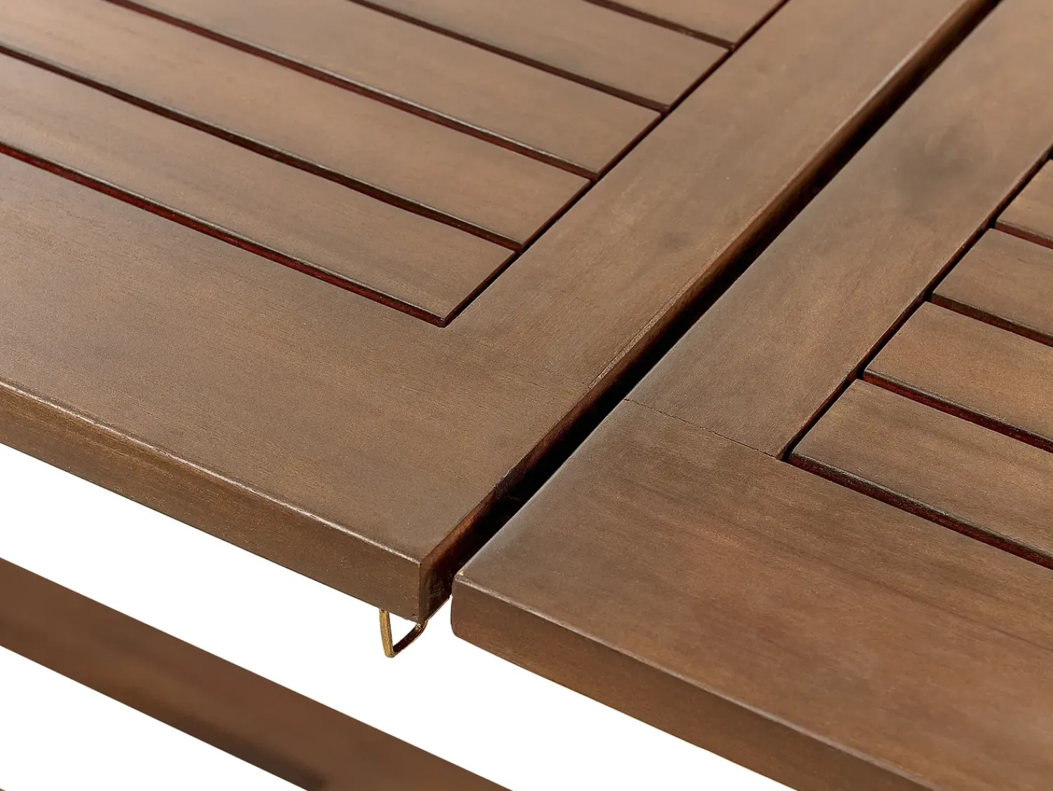 New Beliani Set da pranzo da giardino 6 posti AMANTEA con Ombrellone Legno d'acacia Rosso Marrone Rosso
