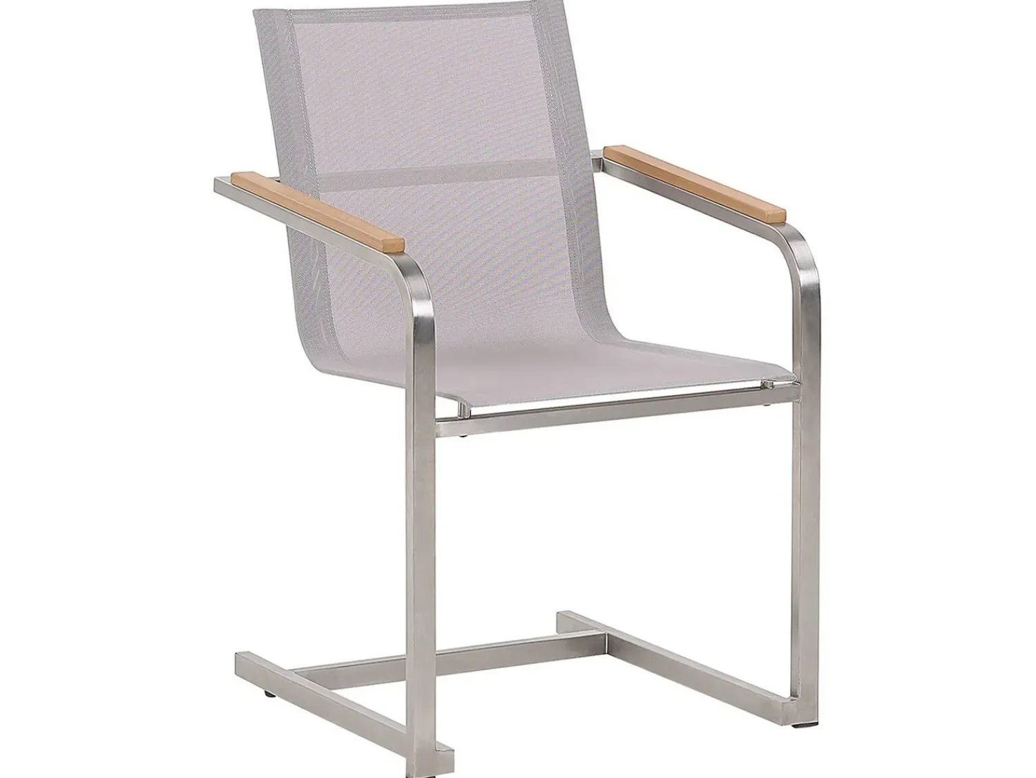 Outlet Beliani Set da pranzo da giardino 4 posti COSOLETO Vetro temperato Bianco Argento Bianco Beige
