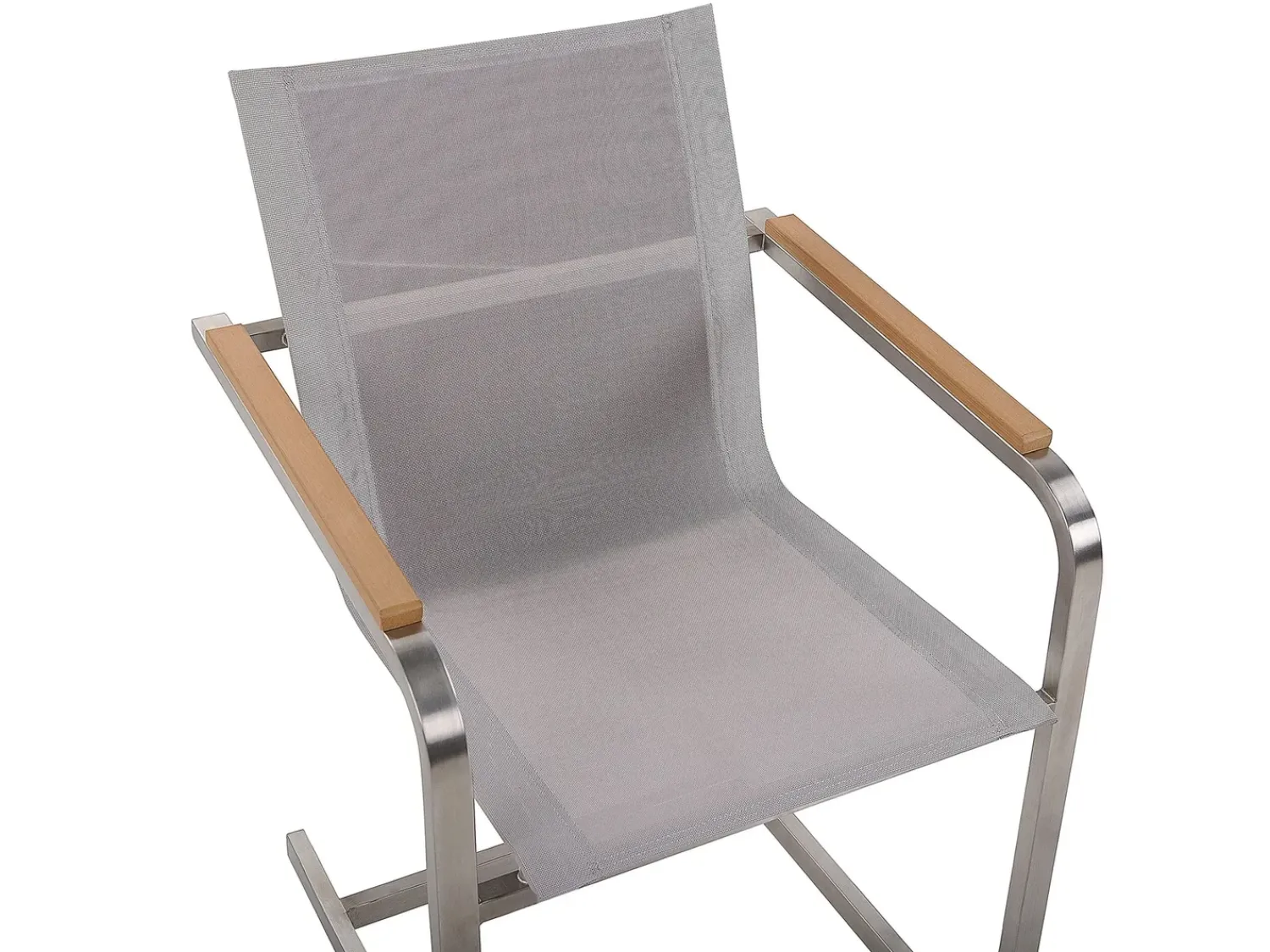 Outlet Beliani Set da pranzo da giardino 4 posti COSOLETO Vetro temperato Bianco Argento Bianco Beige