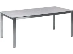 Sale Beliani Set da pranzo da giardino 6 posti COSOLETO Vetro temperato Grigio Argento Grigio