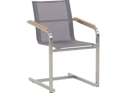 Sale Beliani Set da pranzo da giardino 6 posti COSOLETO Vetro temperato Grigio Argento Grigio