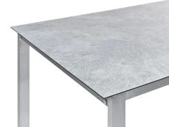 Sale Beliani Set da pranzo da giardino 6 posti COSOLETO Vetro temperato Grigio Argento Grigio